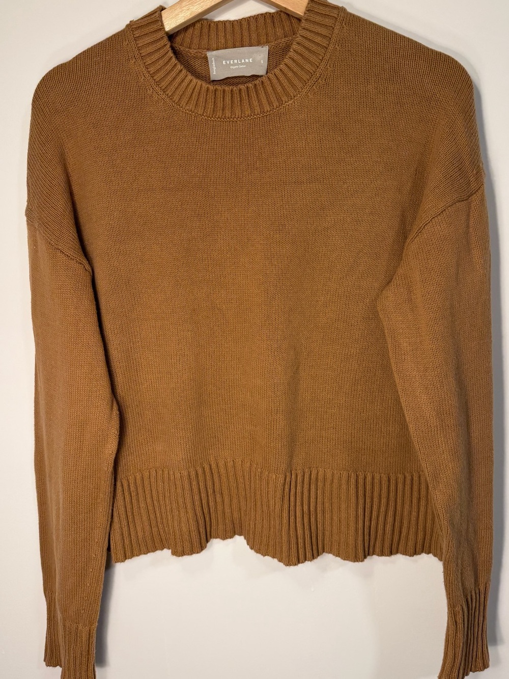 Everlane Crewneck Sweater in Camel Brown